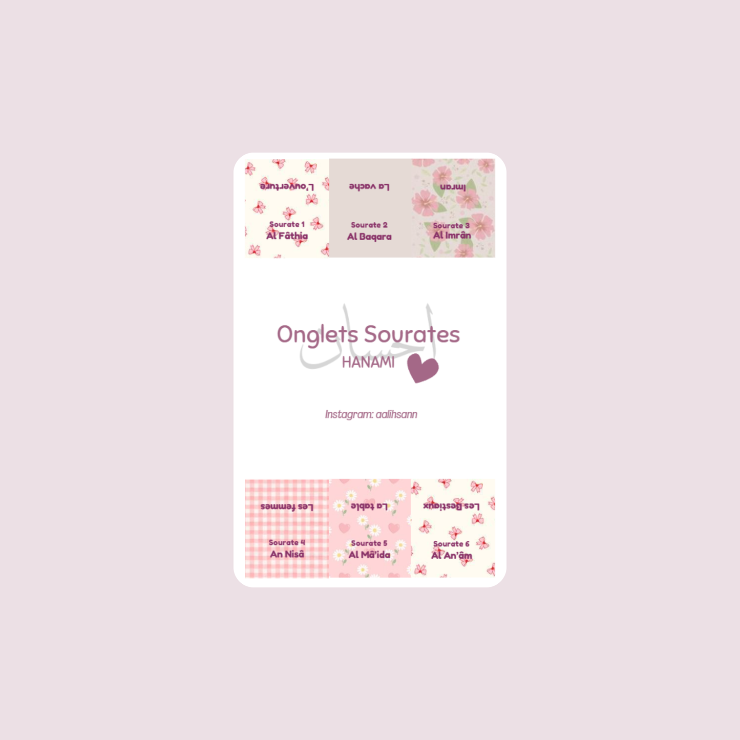 Onglets sourates