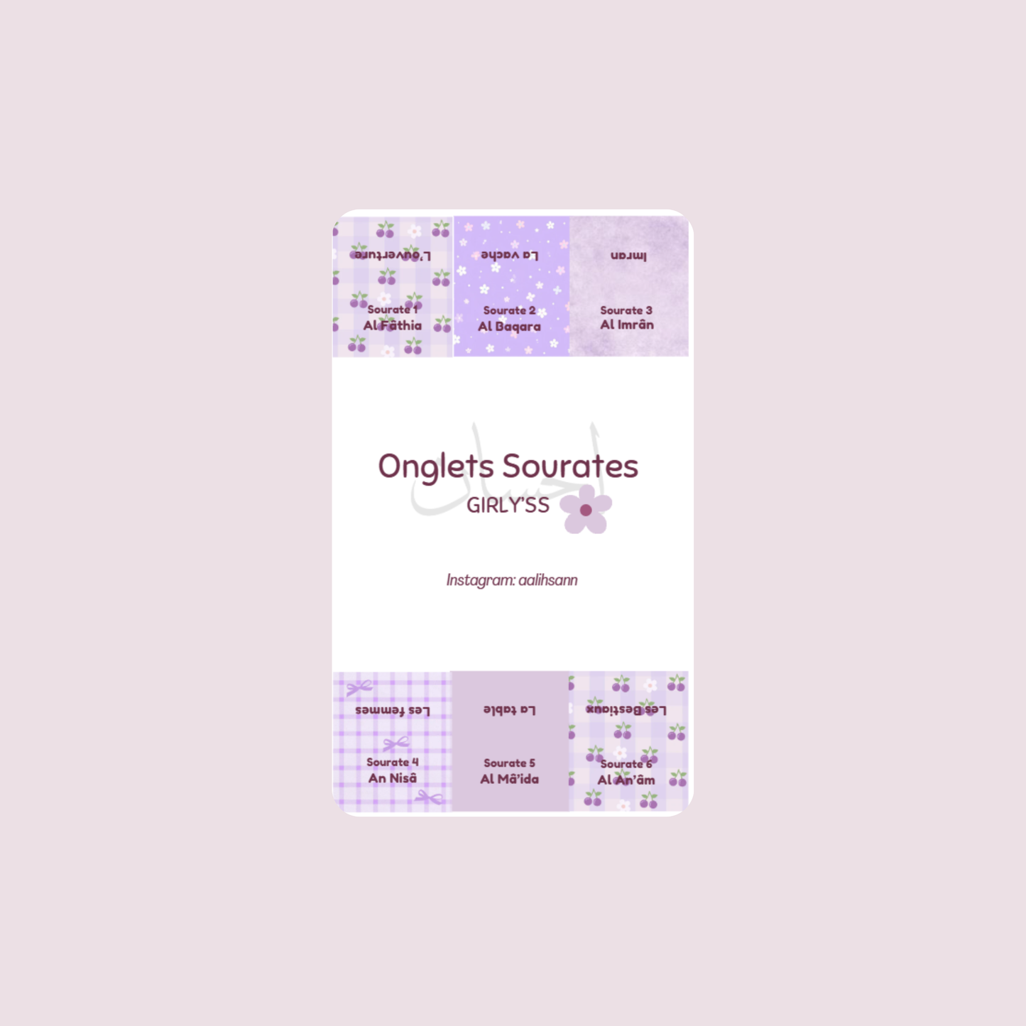 Onglets sourates